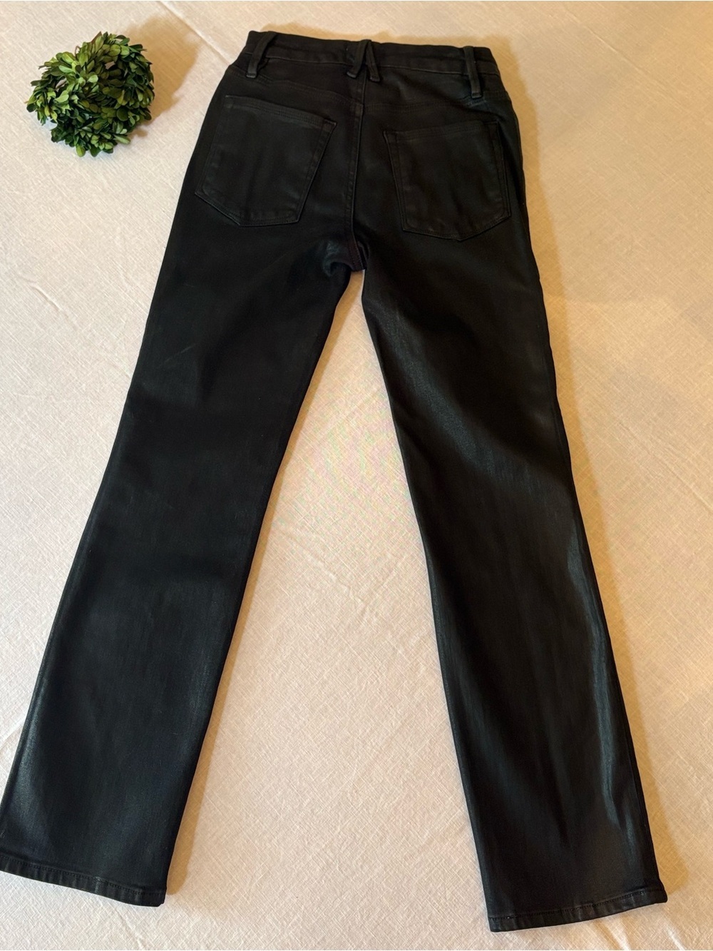 Good American Black High-Shine Skinny Faux Leather Jeans - Picture 3 of 10